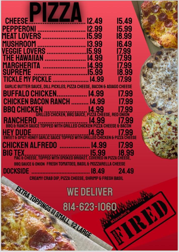 Klavuhn's fired Menu image 2